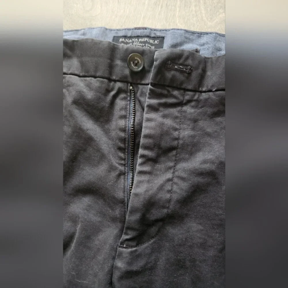 Banana Republic 33x32‎ Grey Black Cotton Skinny Chinos